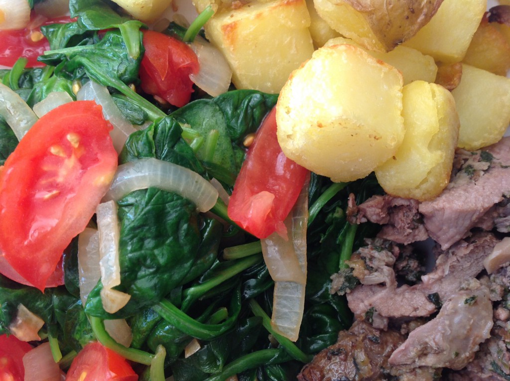 lamb, spinach & potatoes