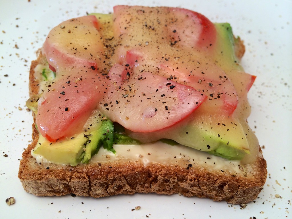 open faced sandwich with pepper